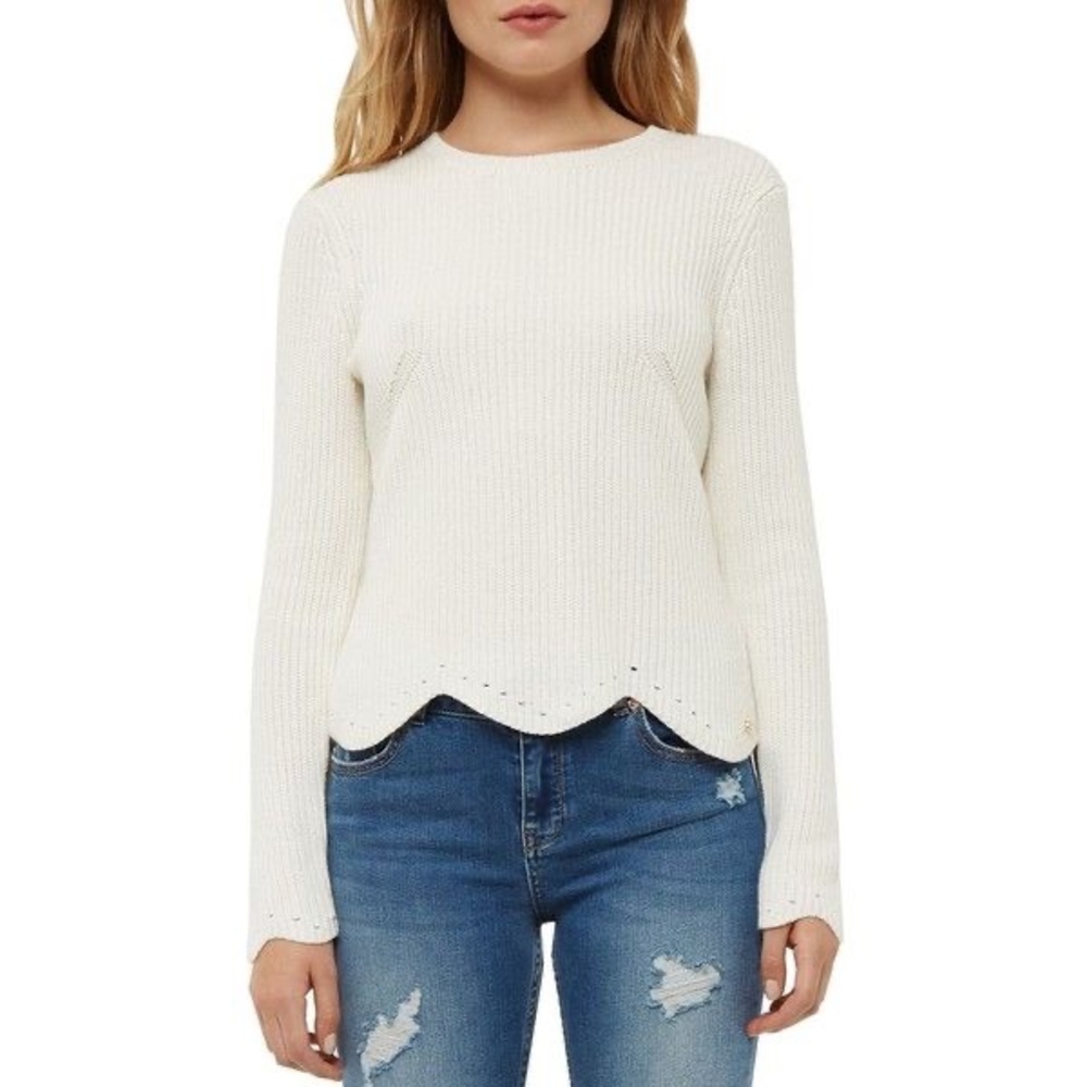 Ted Baker Finda Scalloped Edge Ribbed Jumper - Picture 1 of 14